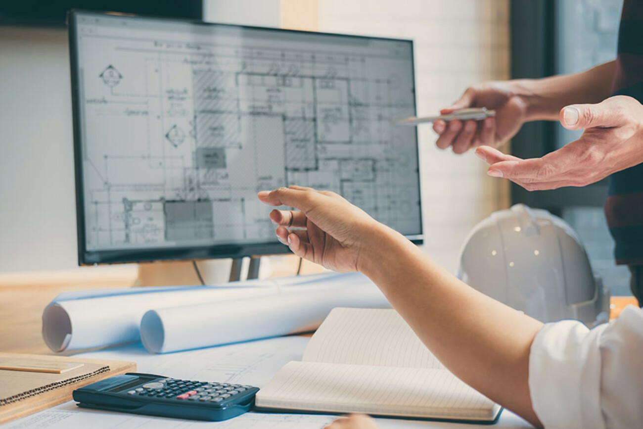 Team of Construction engineering or architect hands working on blueprint inspection in workplace, drawing and sketching meeting for architectural project working with partner.